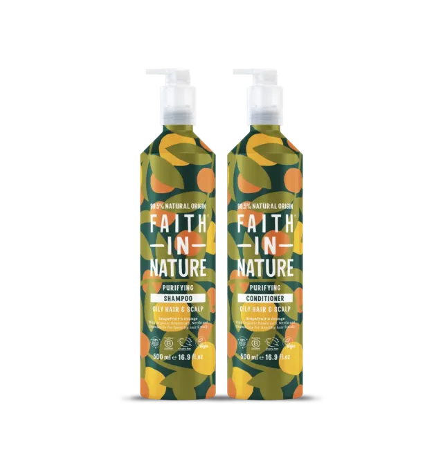Faith in Nature Grapefruit & Orange shampooset vet haar 2x500ml