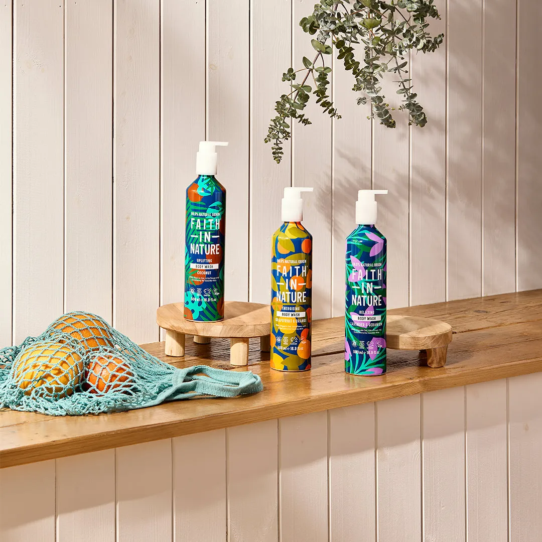Faith in Nature Aluminium douchegel trio 3x500ml mixgeuren