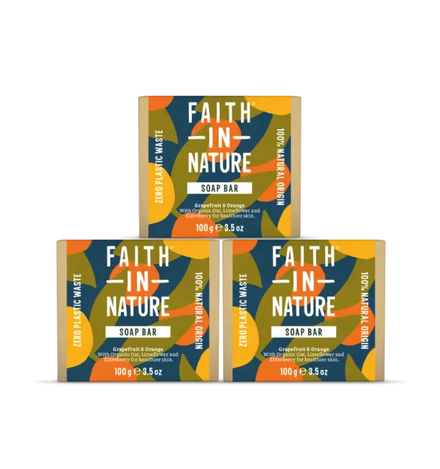 Faith in Nature Grapefruit & Orange zeepblokjes 3 stuks