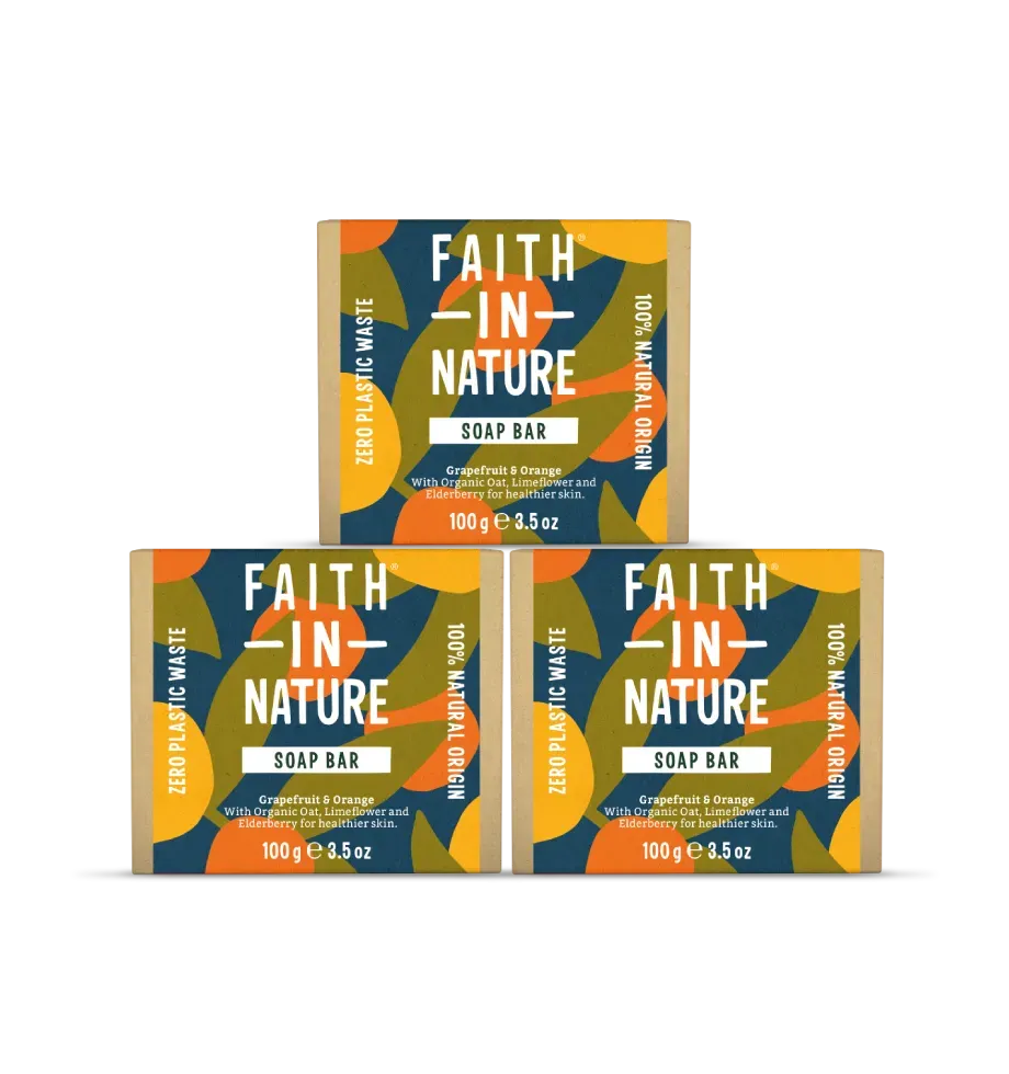Faith in Nature Grapefruit & Orange zeepblokjes 3 stuks