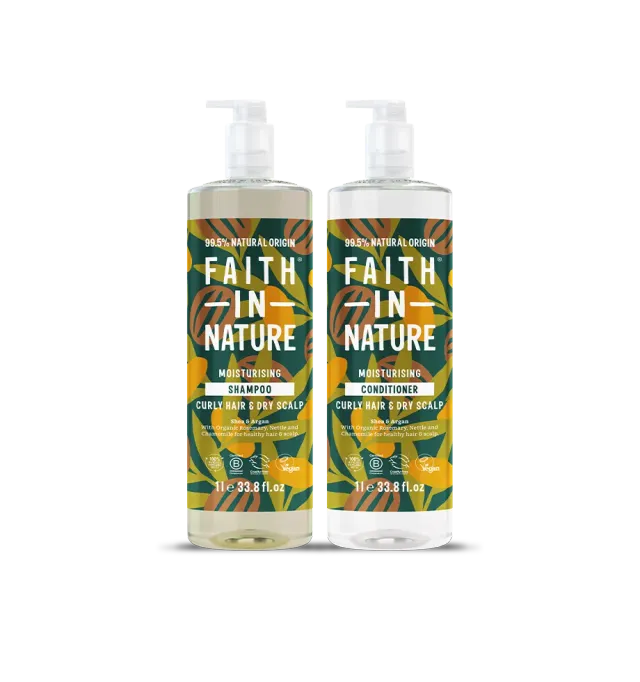 Faith in Nature Shea & Argan shampoo en conditioner 2x1L krul
