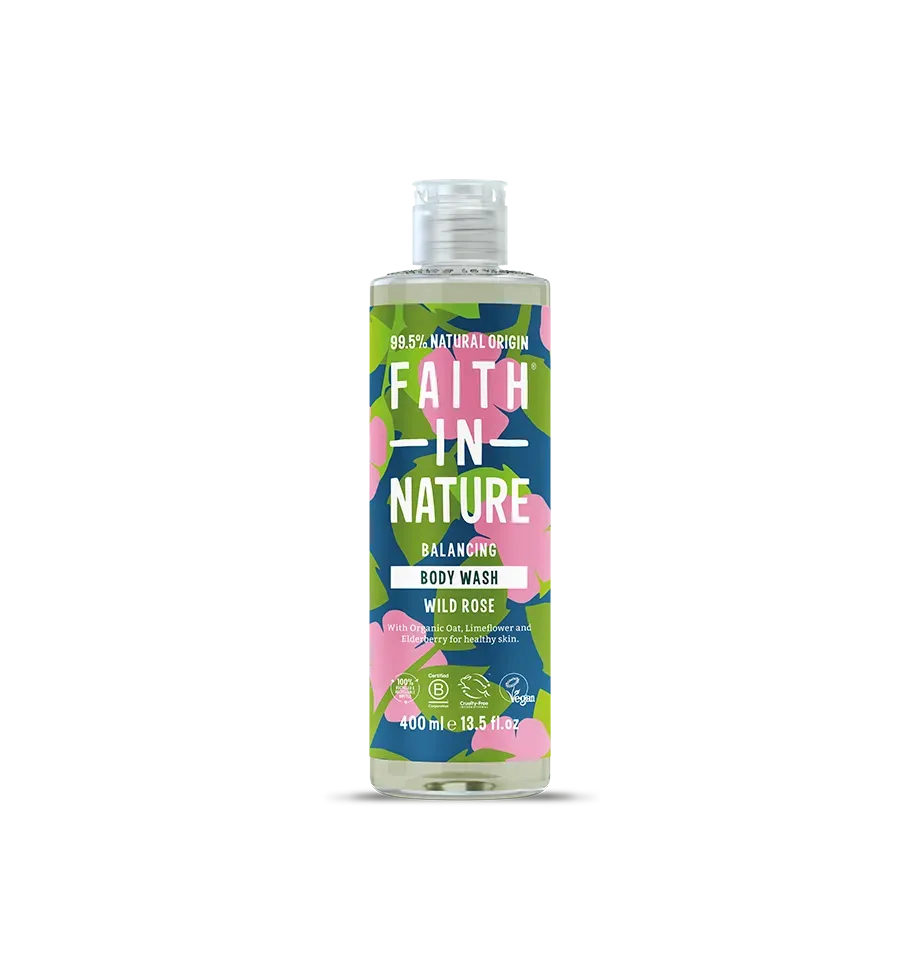 Faith in Nature Wild Rose douchegel 400ml roos