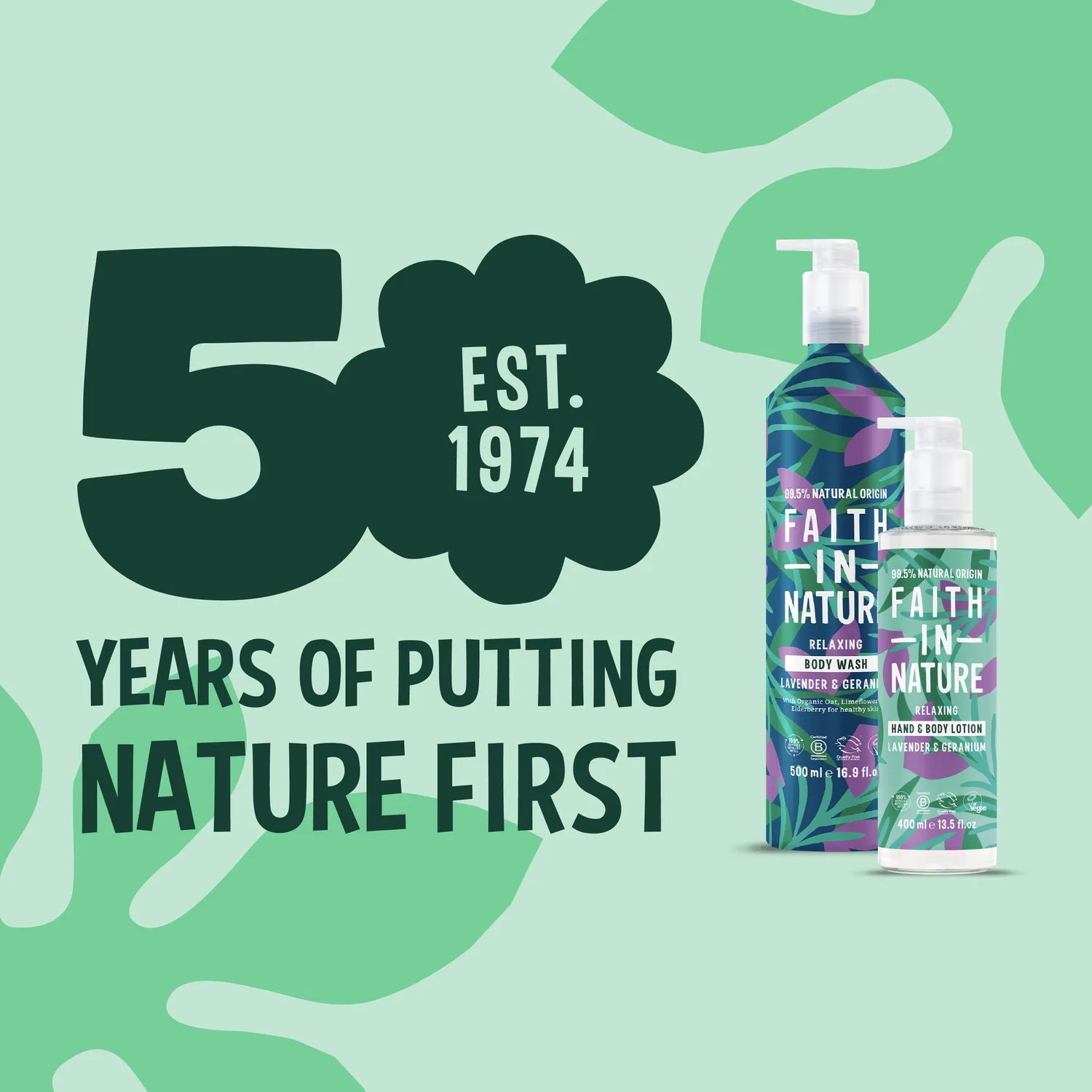 Faith in Nature Lavender bodywash lotion set aluminium ontspannend