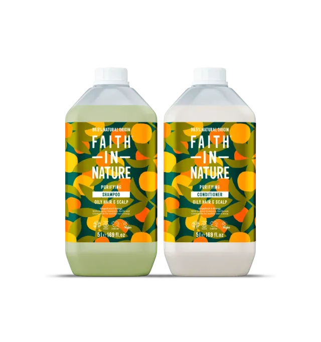 Faith in Nature Grapefruit & Orange shampoo set 2x5L vet haar