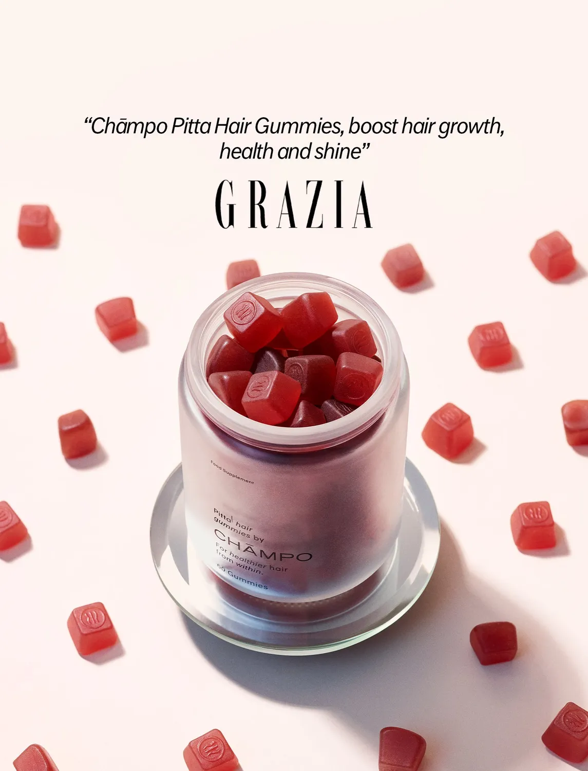 Chāmpo Hair Gummies haargummies 60 stuks bessen