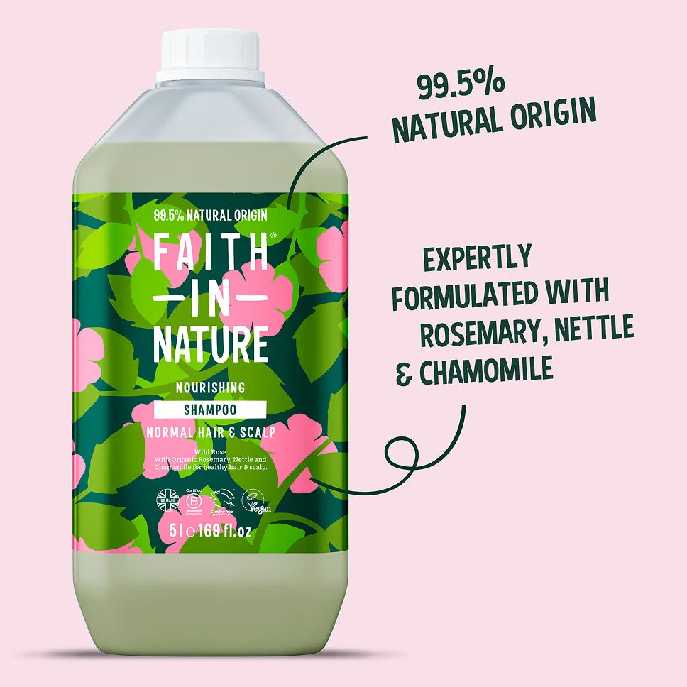 Faith in Nature Wild Rose shampoo normaal haar 5L