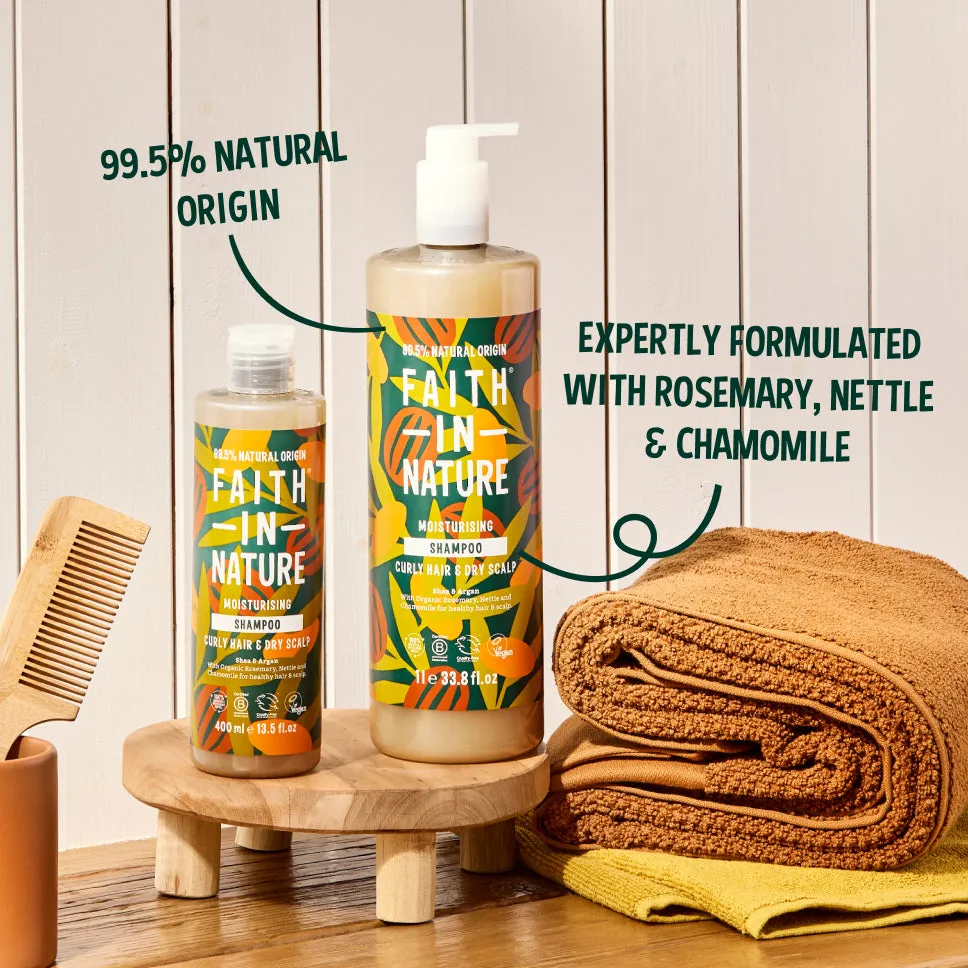 Faith in Nature Shea & Argan shampoo 1L krullen droog haar