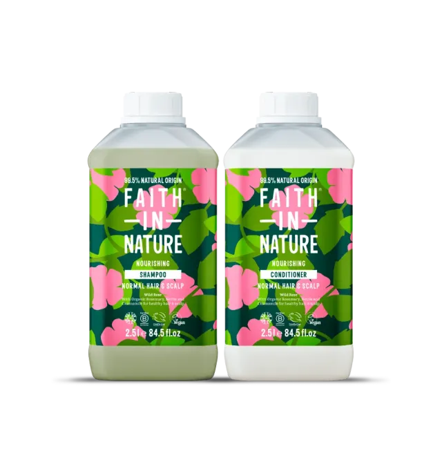Faith in Nature Wild Rose shampoo conditioner set 2,5L