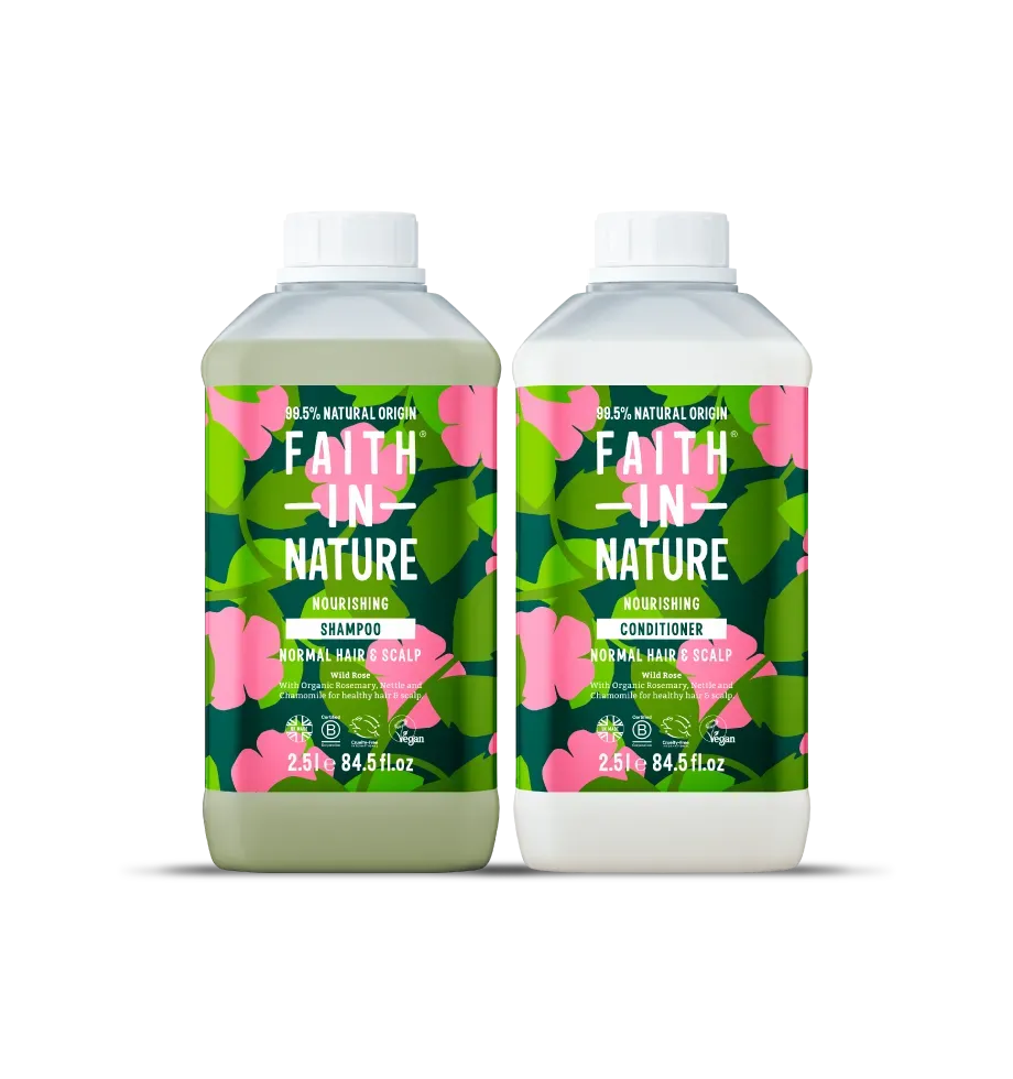 Faith in Nature Wild Rose shampoo conditioner set 2,5L
