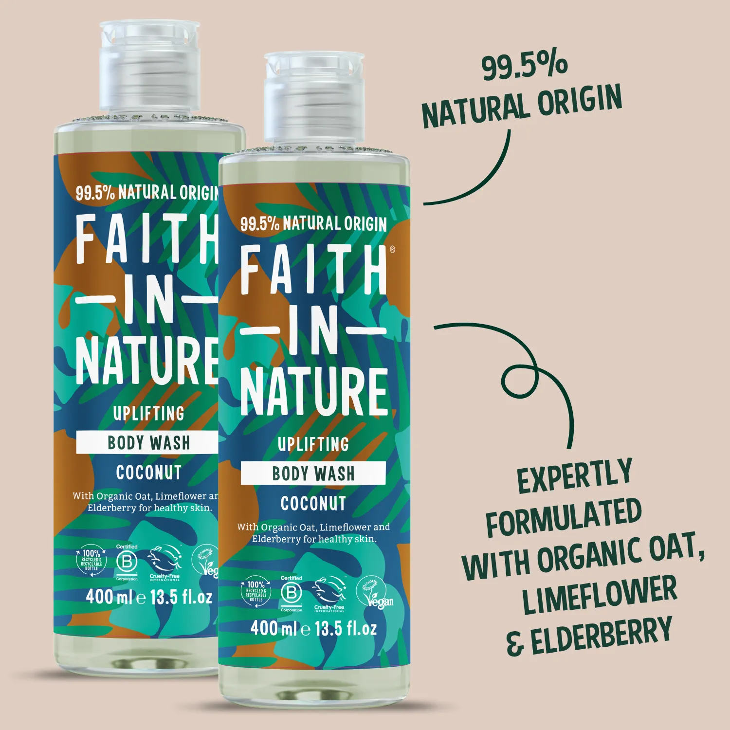 Faith in Nature Coconut douchegel 2x400ml hydraterend