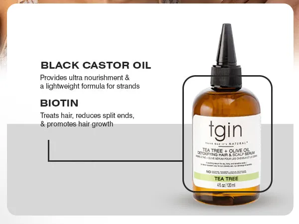 TGIN Tea Tree Olive Oil Detoxifying haarserum 4 oz droge hoofdhuid