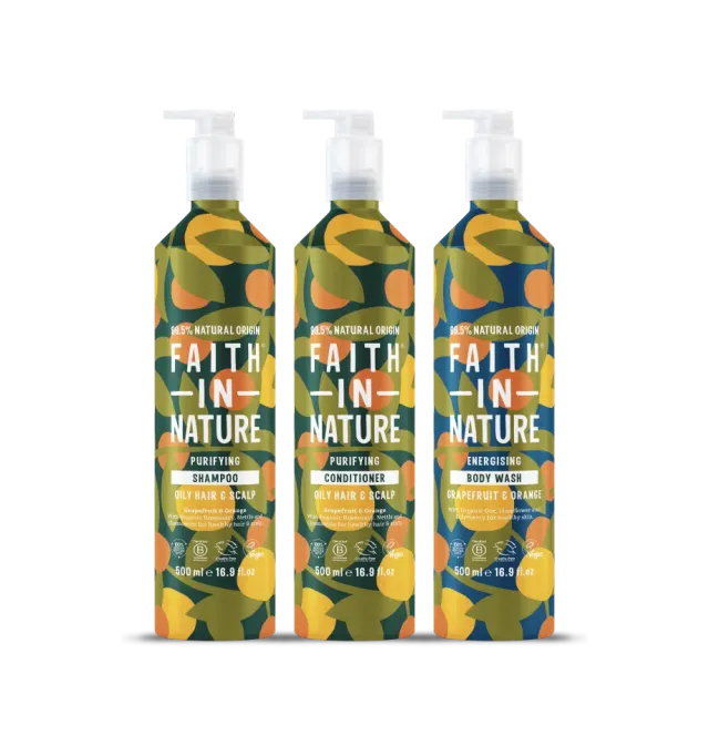Faith in Nature Grapefruit & Orange haar- en bodyset 3x500ml