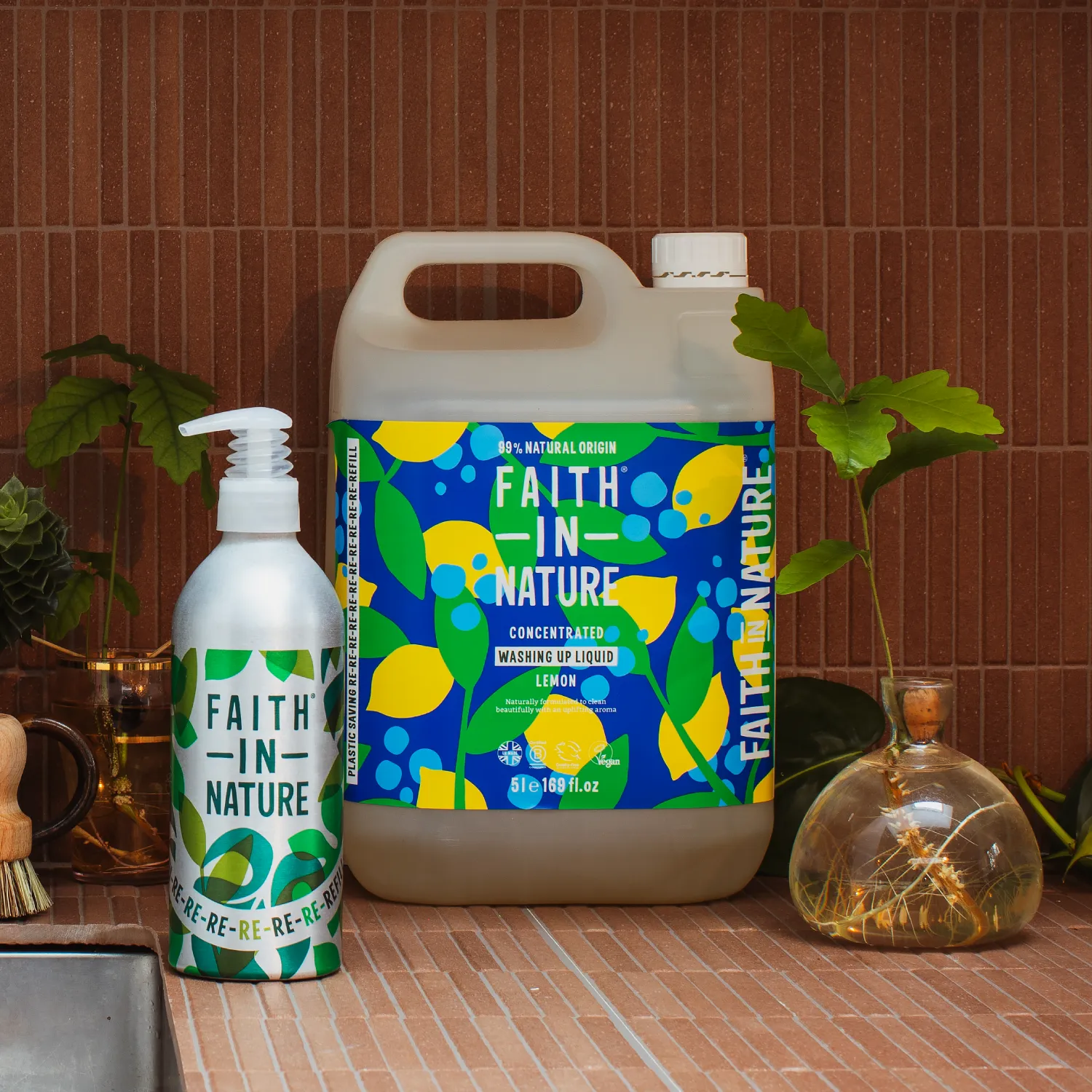Faith in Nature Lemon afwasmiddel 5L citroen navulling
