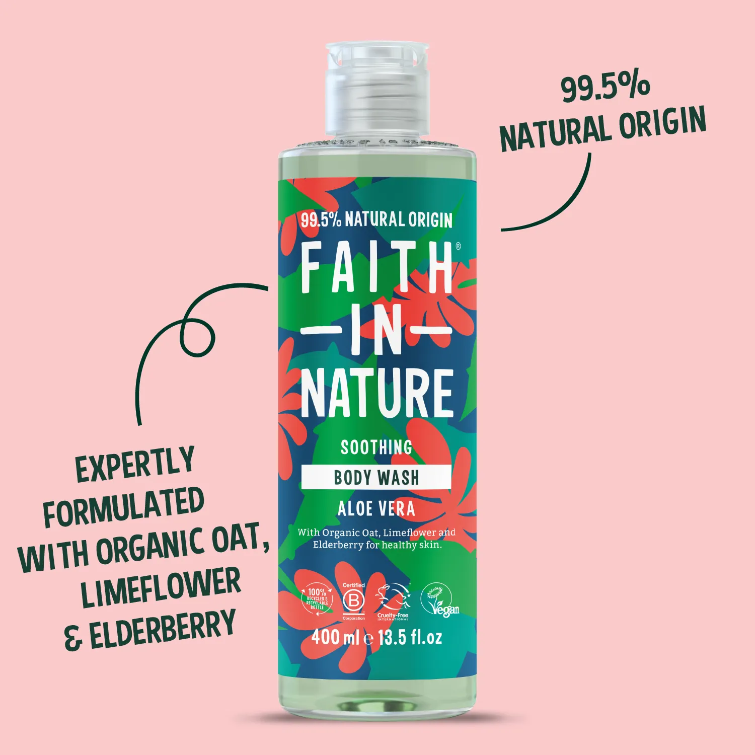 Faith in Nature Aloe Vera douchegel 400ml gevoelige huid