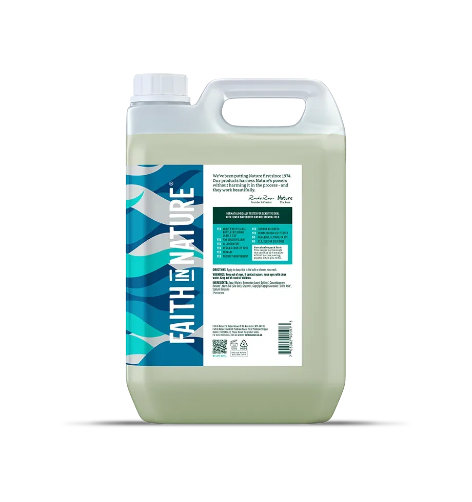 Faith in Nature Fragrance Free douchegel gevoelige huid 5L