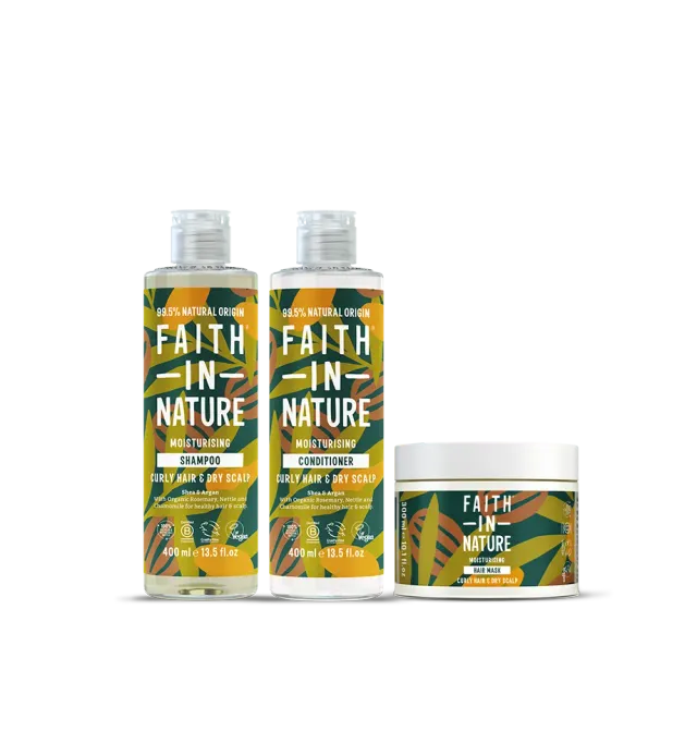 Faith in Nature Shea & Argan krullen set shampoo masker