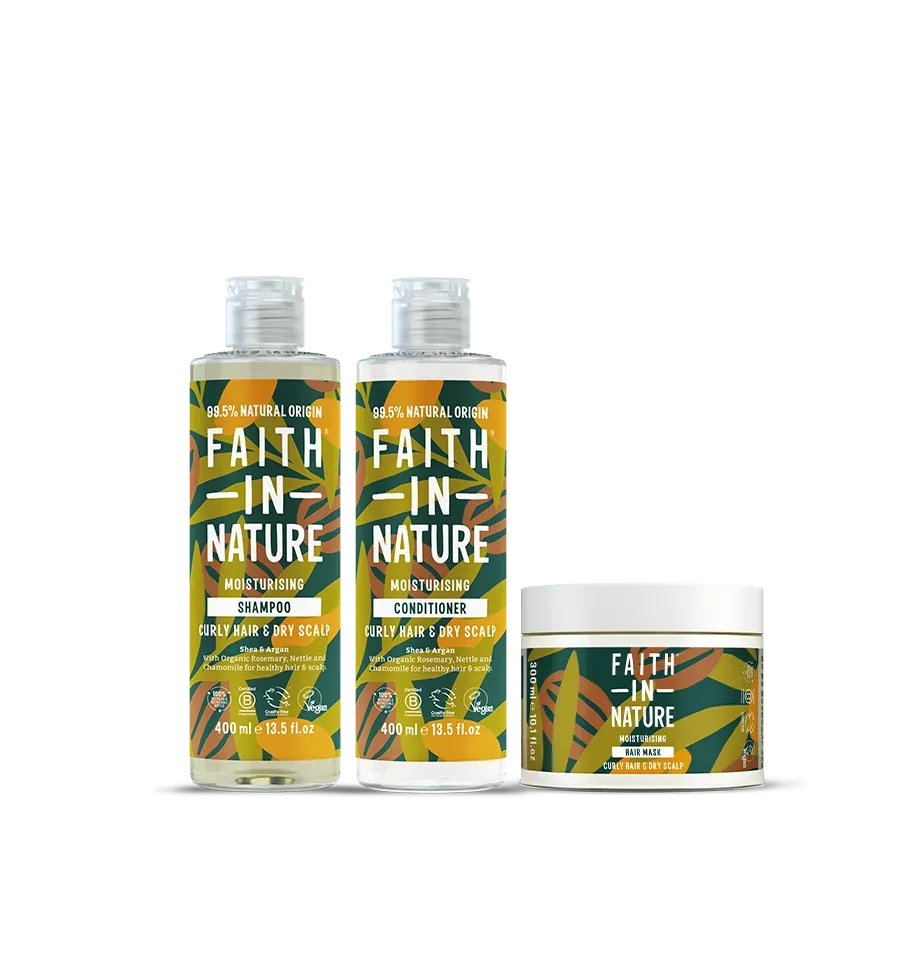Faith in Nature Shea & Argan krullen set shampoo masker