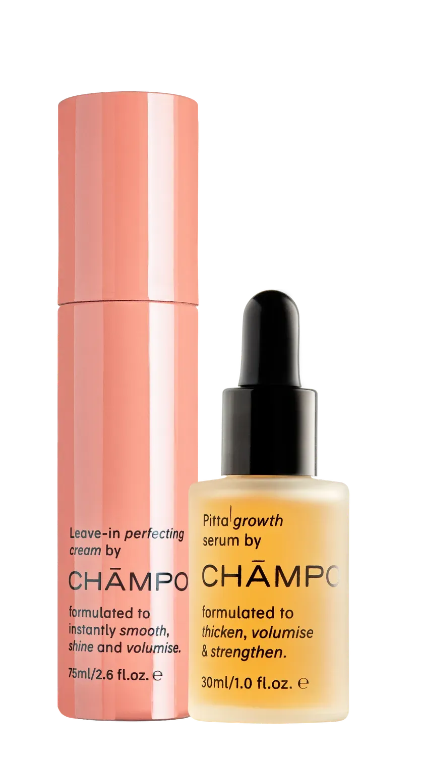 Chāmpo Growth & Repair haarserum set leave-in cream