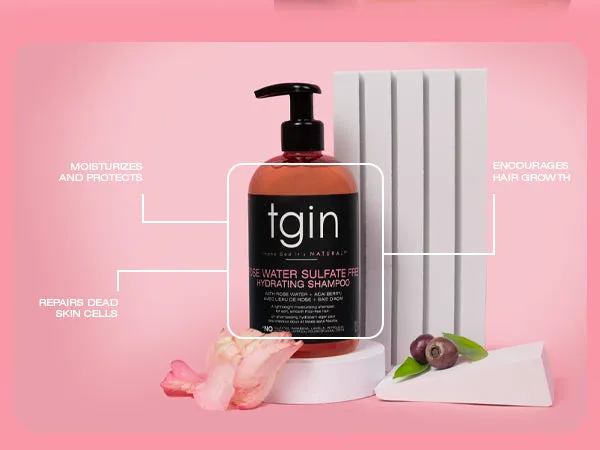 TGIN Rose Water Sulfate-Free shampoo 13 oz hydraterend