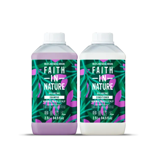 Faith in Nature Lavender & Geranium shampoo set 2x2,5L
