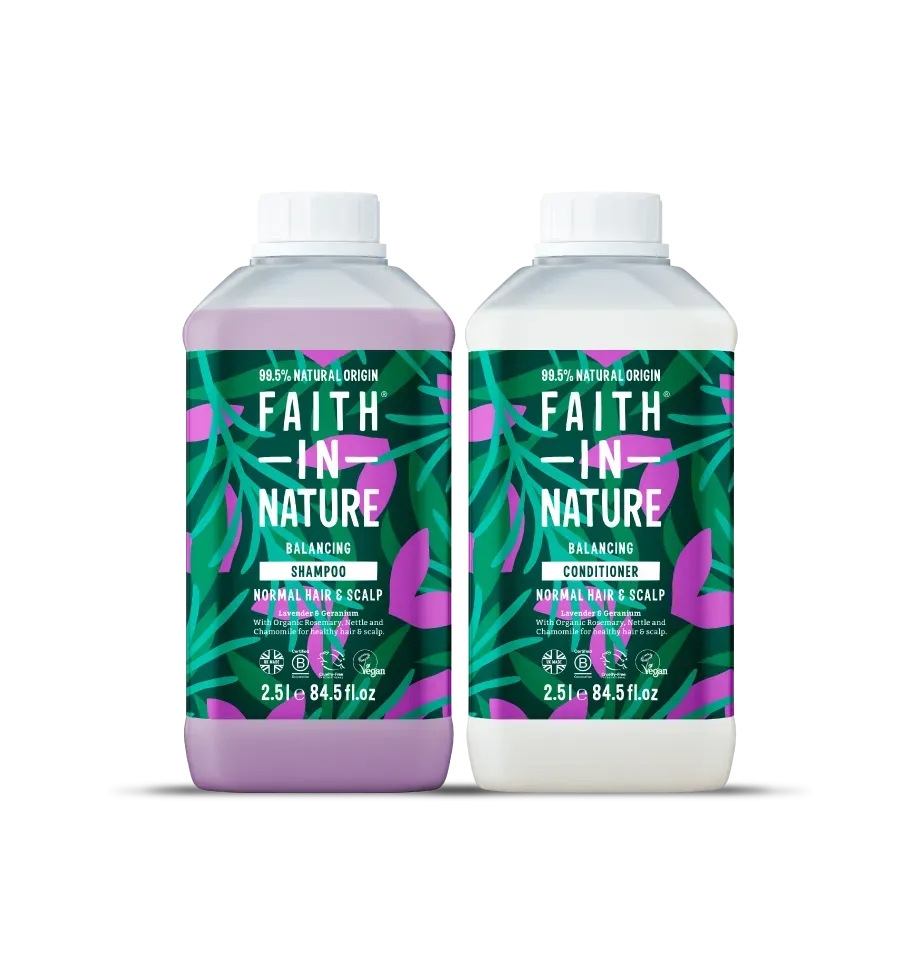 Faith in Nature Lavender & Geranium shampoo set 2x2,5L