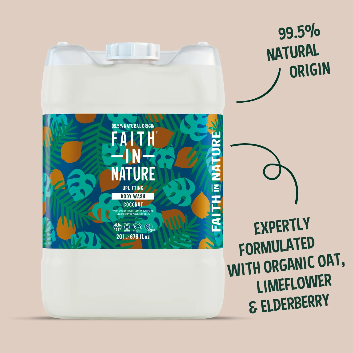 Faith in Nature Coconut body wash 20L bulk navulling