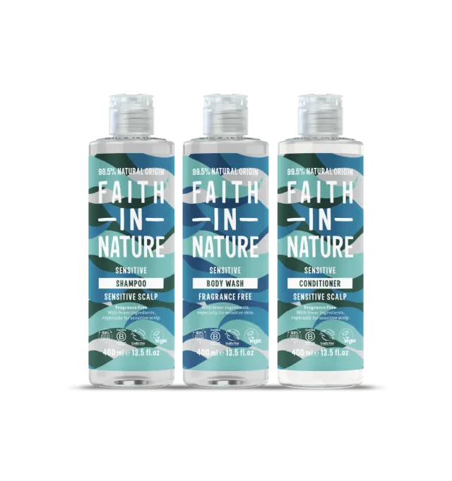 Faith in Nature Sensitive set shampoo conditioner bodywash