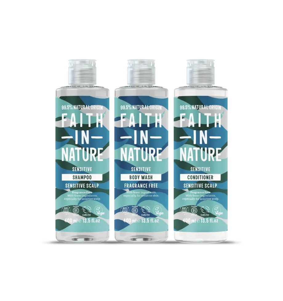 Faith in Nature Sensitive set shampoo conditioner bodywash