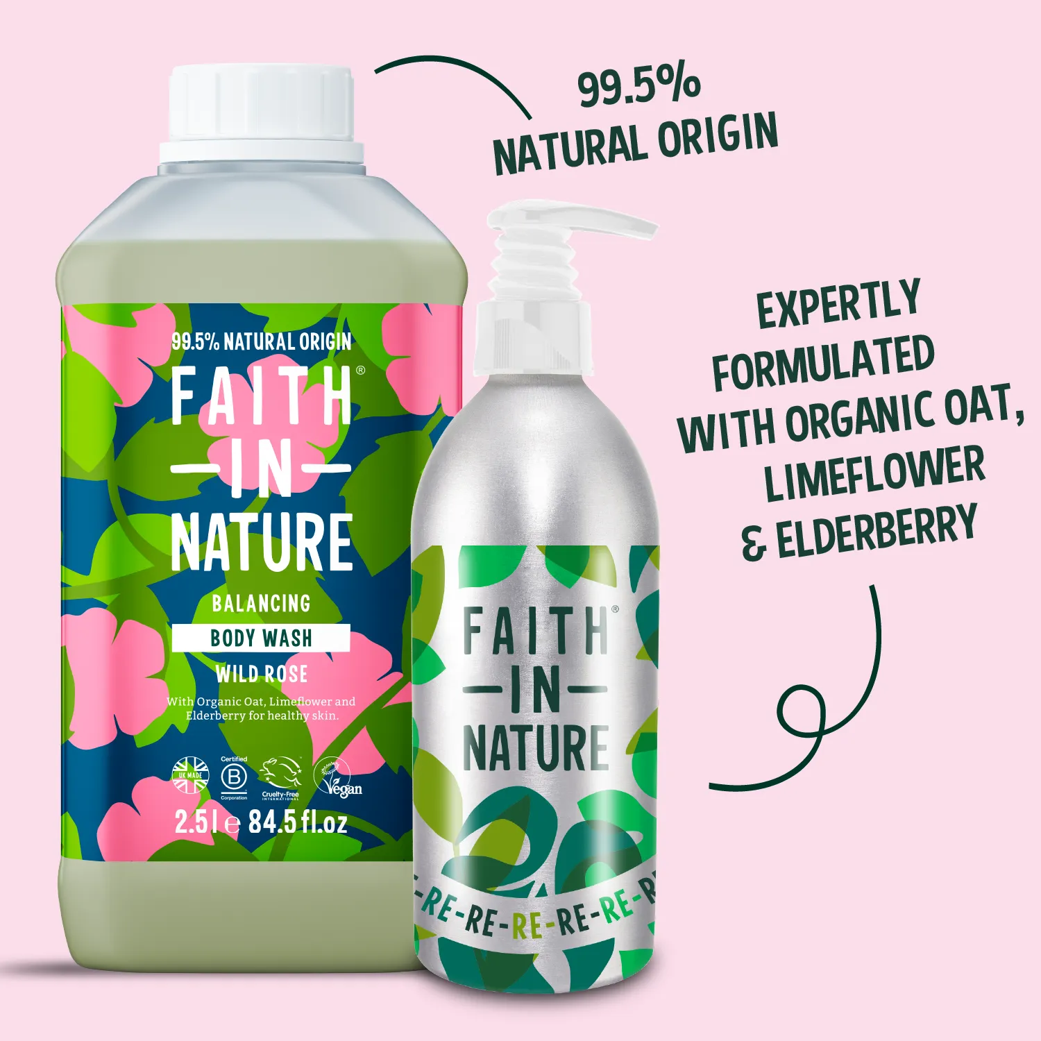 Faith in Nature Wild Rose douchegel 2,5L navulfles