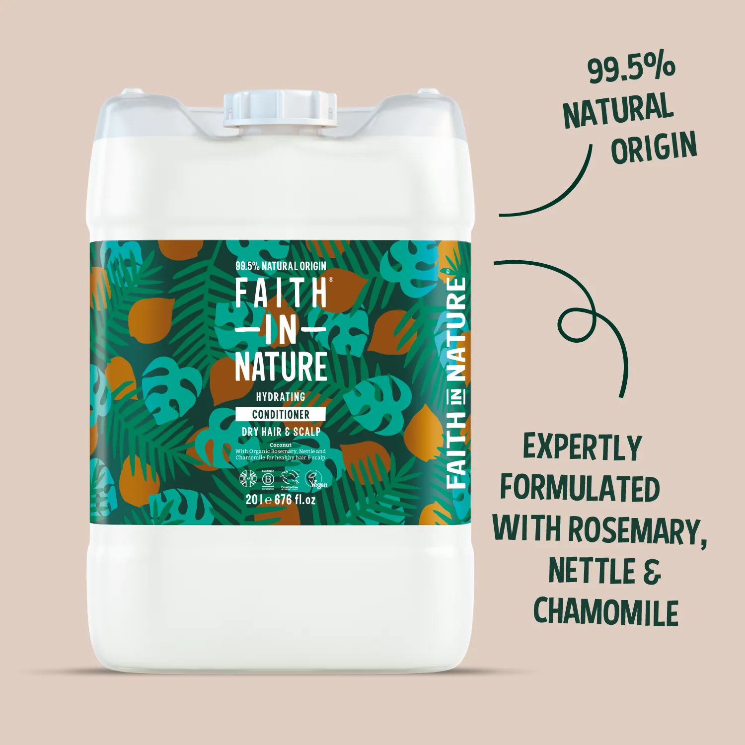 Faith in Nature Coconut conditioner 20L droog haar