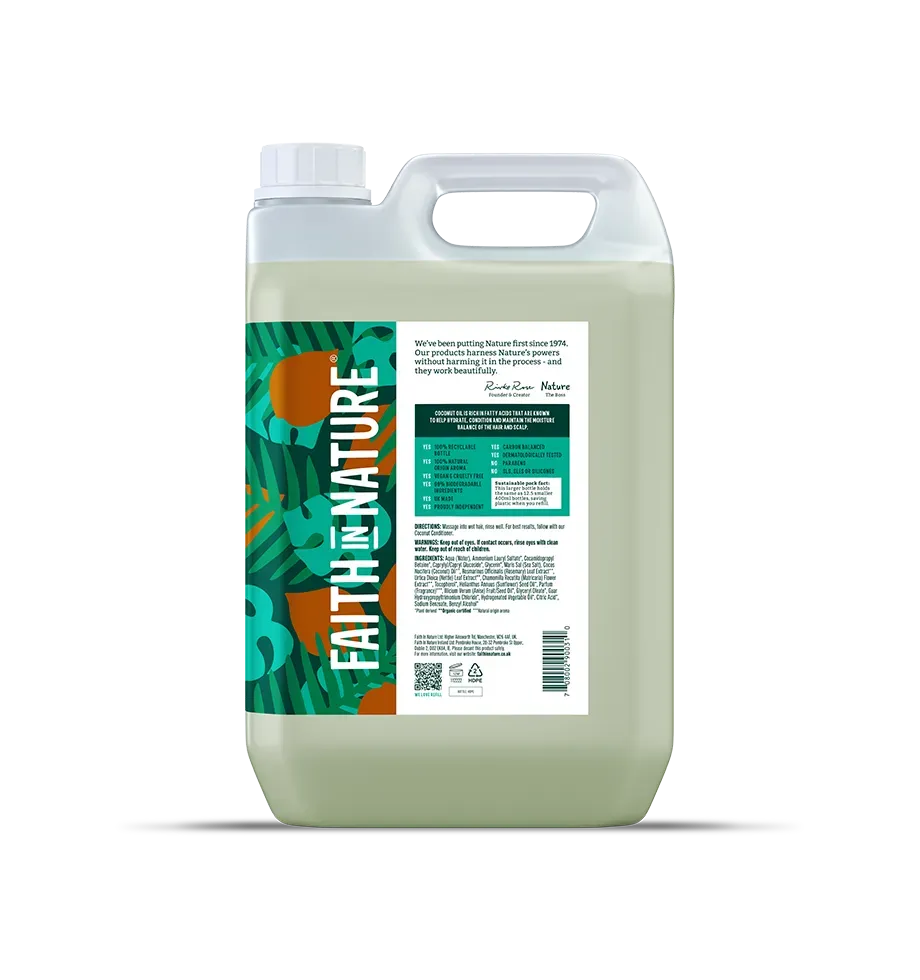 Faith in Nature Coconut shampoo 5L navulling droog haar