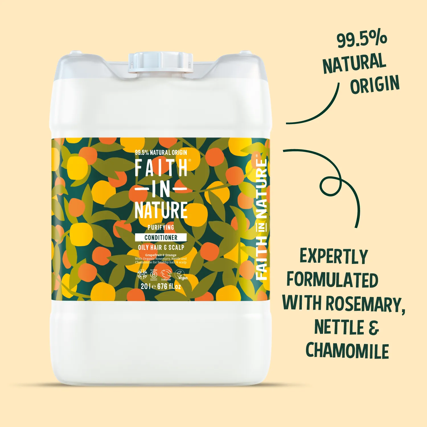 Faith in Nature Grapefruit & Orange conditioner 20L vet haar