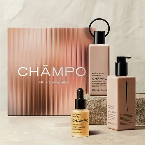 Chāmpo Pitta Volumising System Gift Set 3-staps dun haar