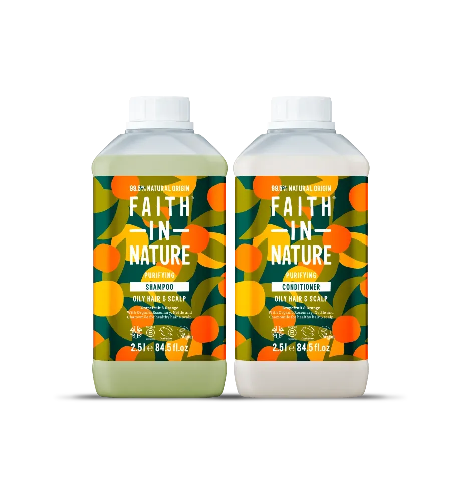 Faith in Nature Grapefruit & Orange shampoo + conditioner 2,5L vet haar