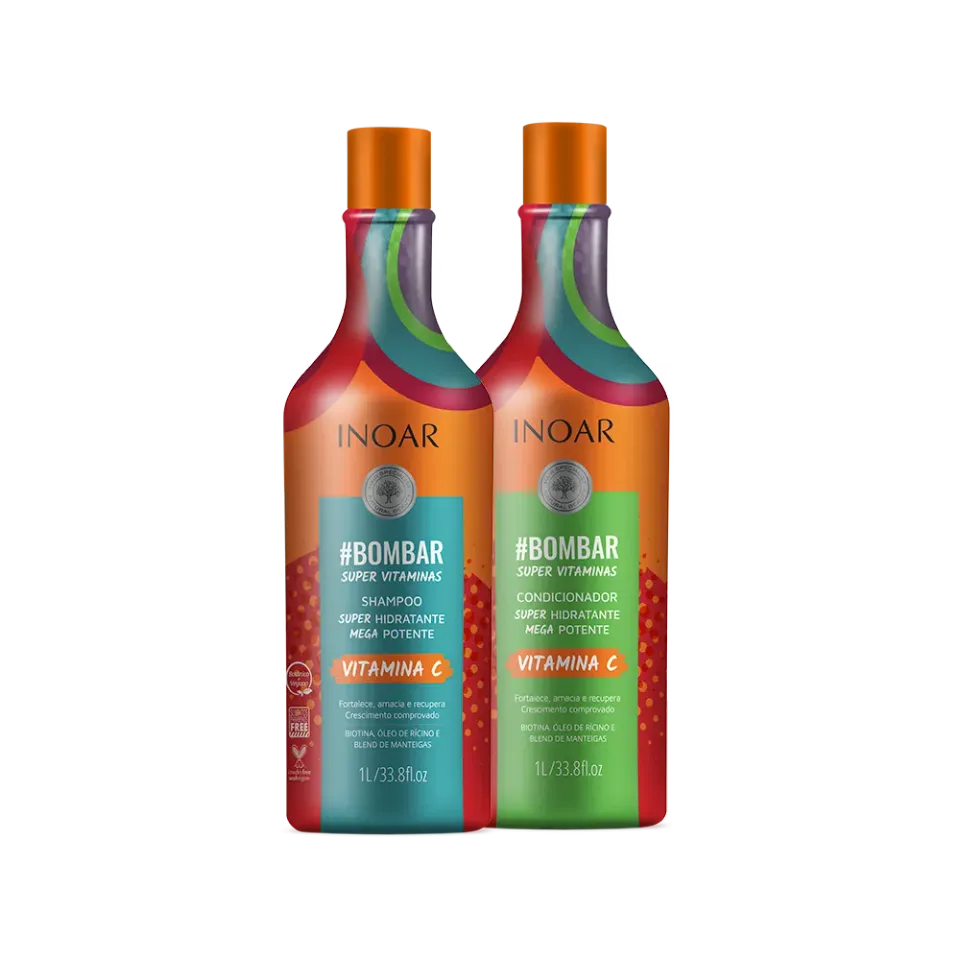 Inoar Bombar Super Vitaminas Shampoo Set Groei