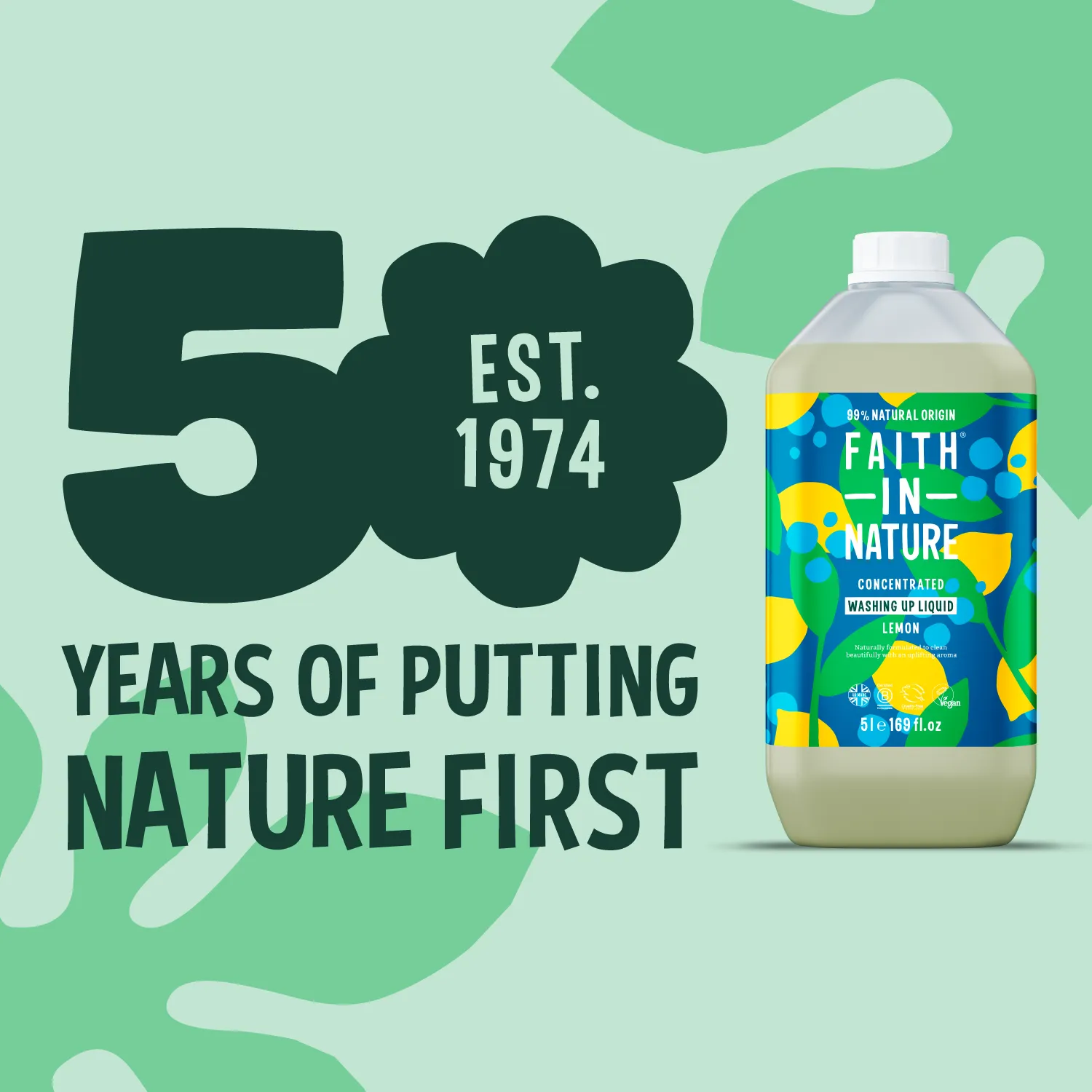 Faith in Nature Lemon afwasmiddel 5L citroen navulling