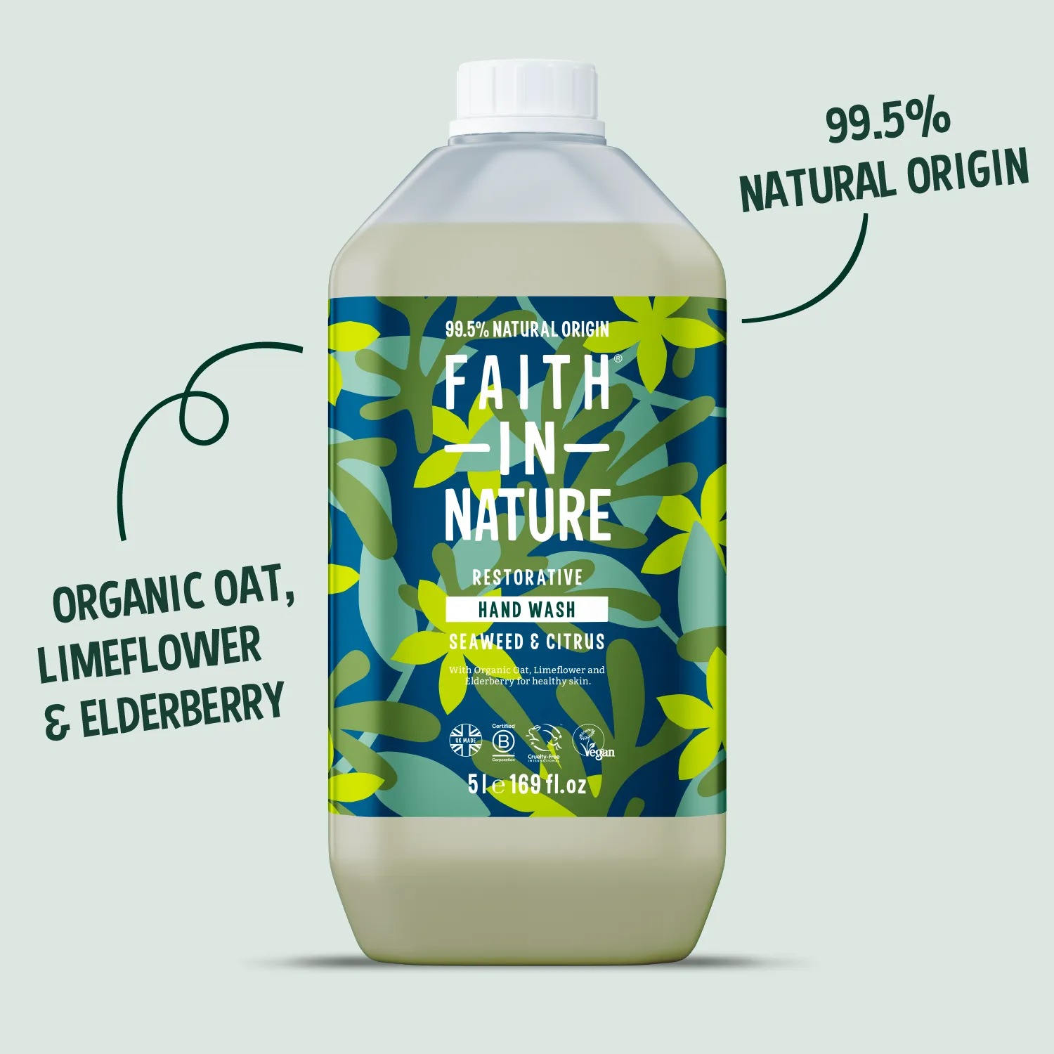 Faith in Nature Seaweed & Citrus handzeep 5L navulling