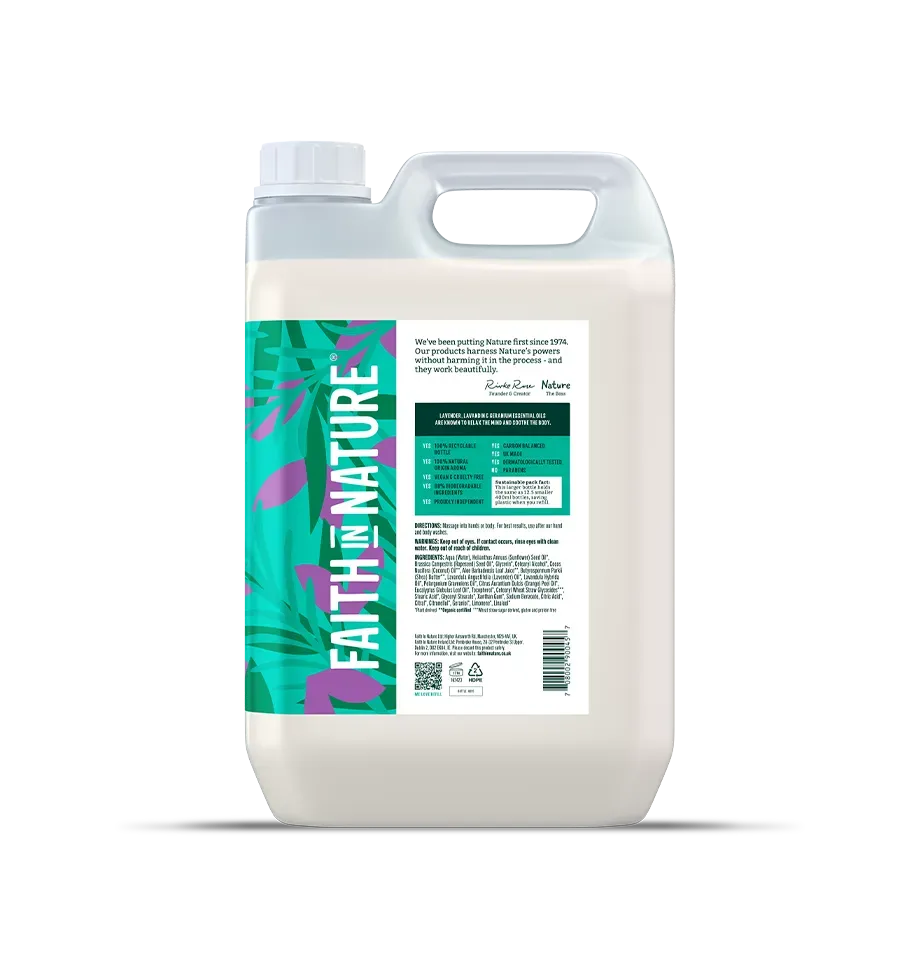 Faith in Nature Lavender & Geranium hand- en bodylotion 5L vegan