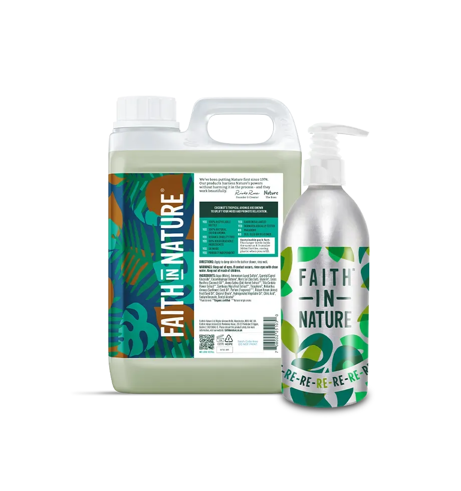 Faith in Nature Coconut douchegel 2,5L aluminium fles