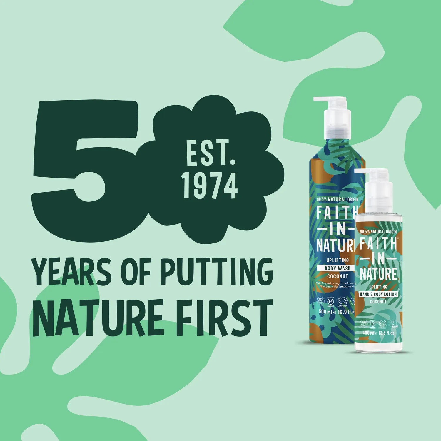Faith in Nature Coconut bodywash lotion set aluminium tropisch