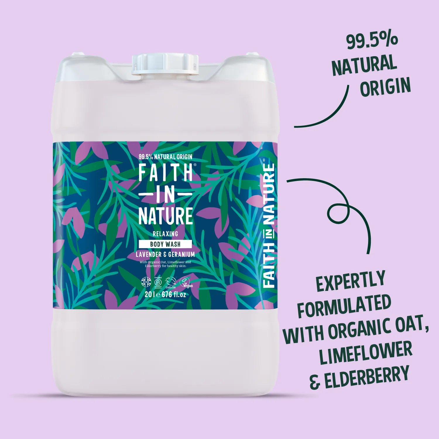 Faith in Nature Lavender Geranium douchegel 20L bulk