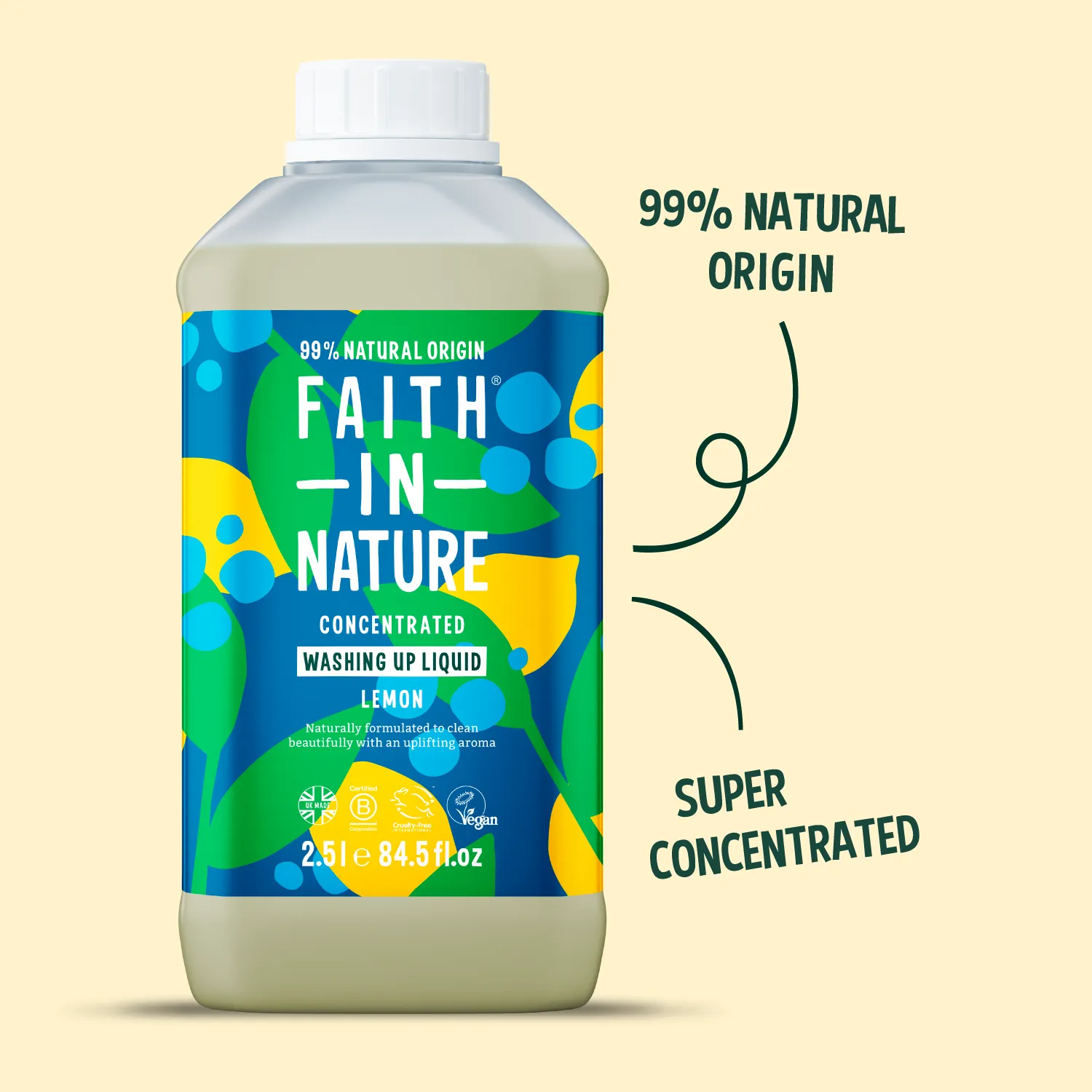 Faith in Nature Citroen afwasmiddel 2,5L ontvetter citroenolie
