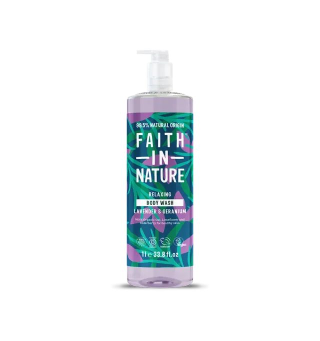 Faith in Nature Lavender & Geranium douchegel 1L kalmerend