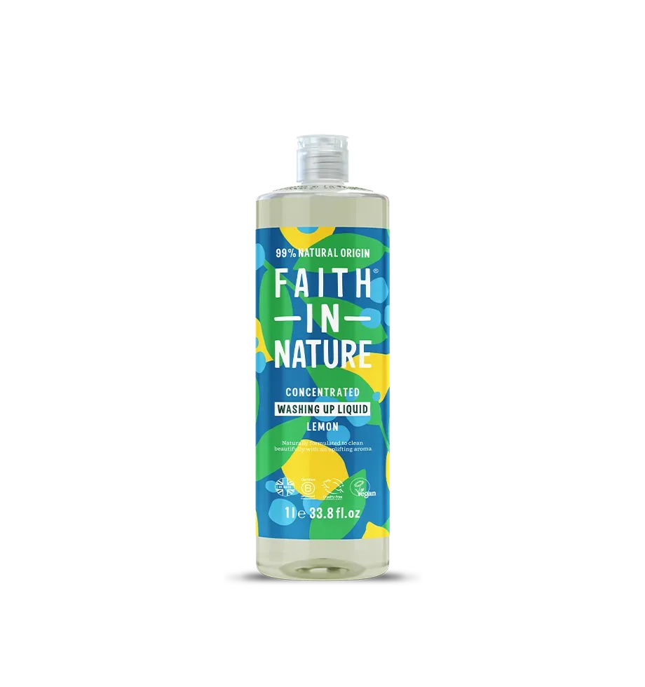Faith in Nature Lemon afwasmiddel 1L citroen ontvetter