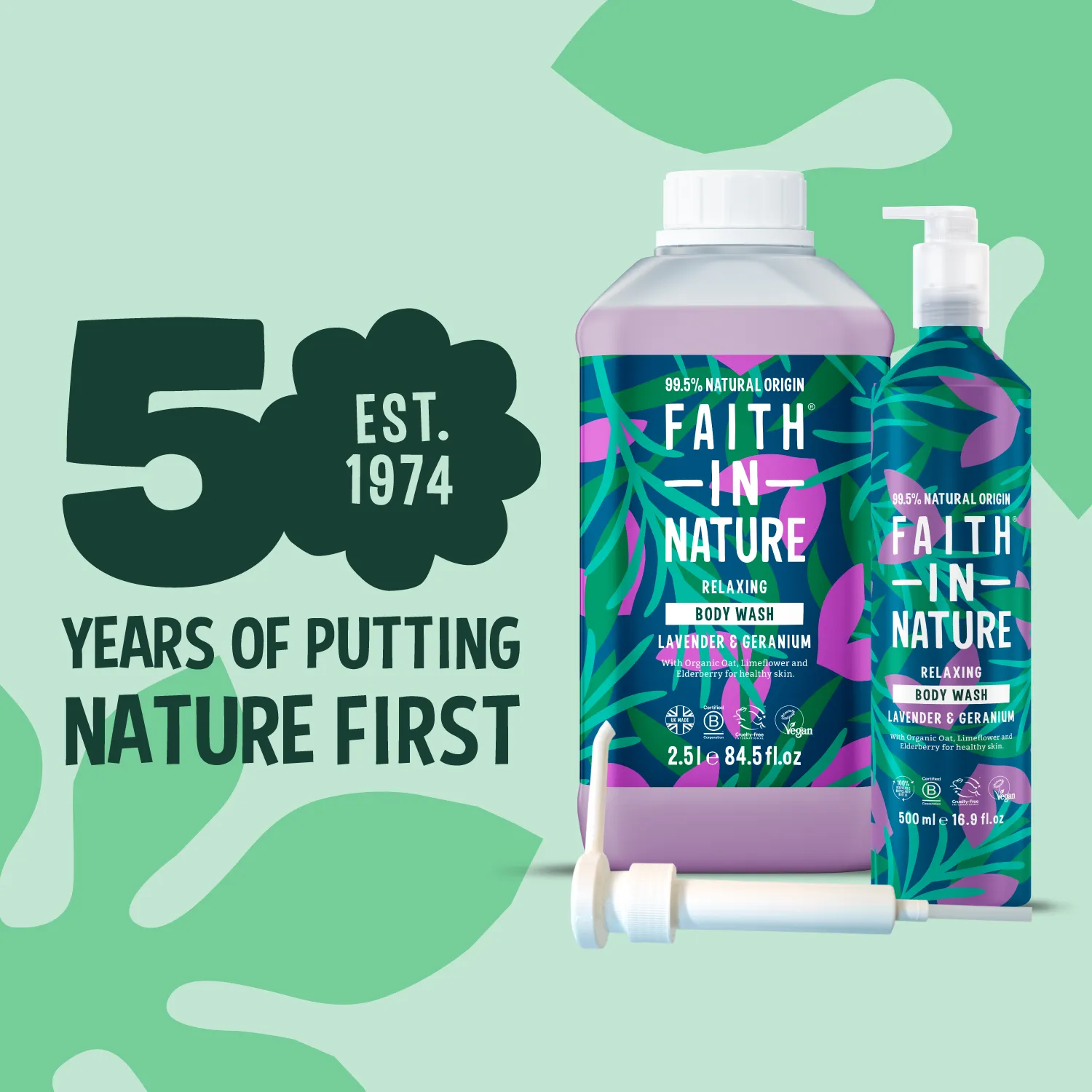 Faith in Nature Lavender & Geranium douchegel 500ml+2,5L alu