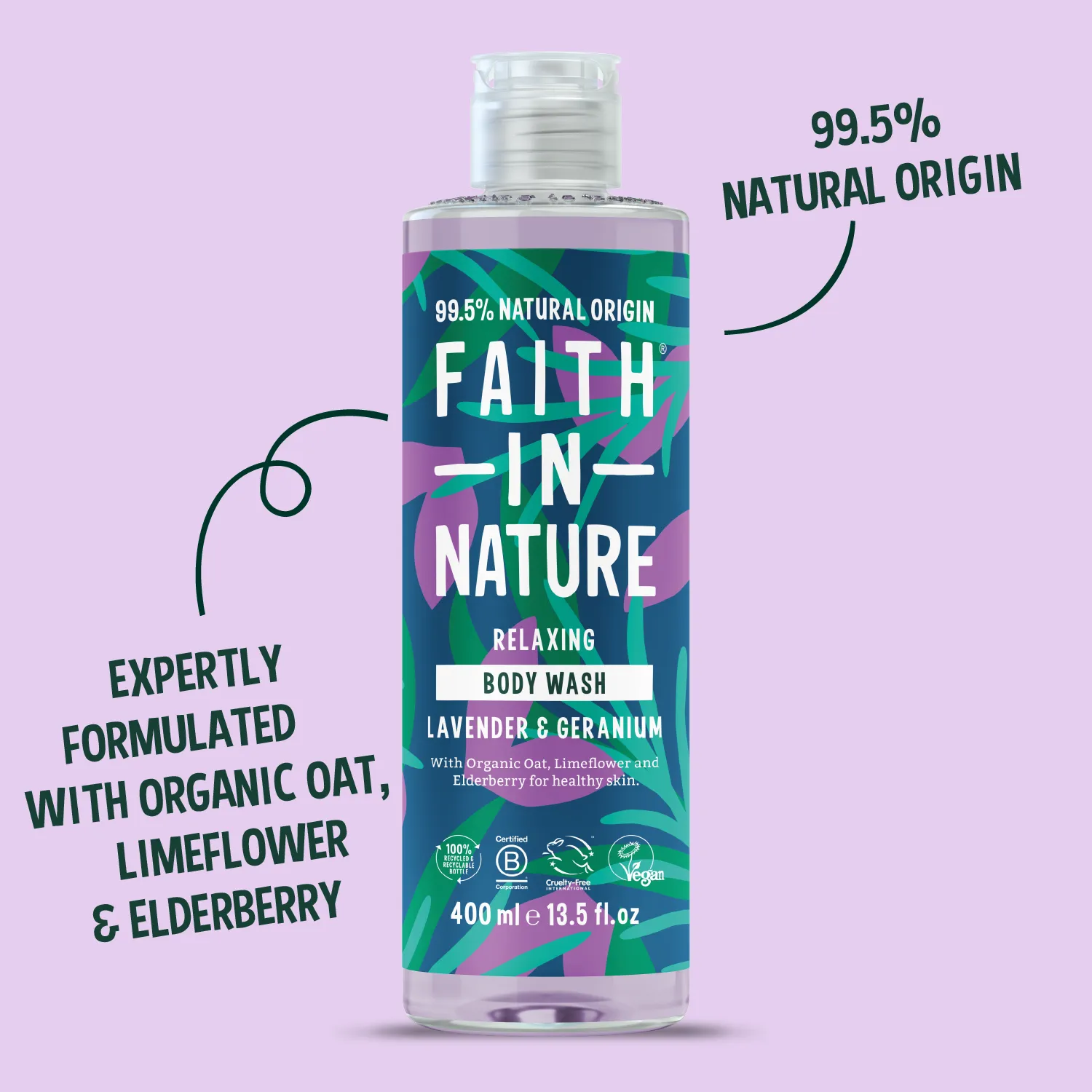 Faith in Nature Lavender douchegel gevoelige huid 400ml