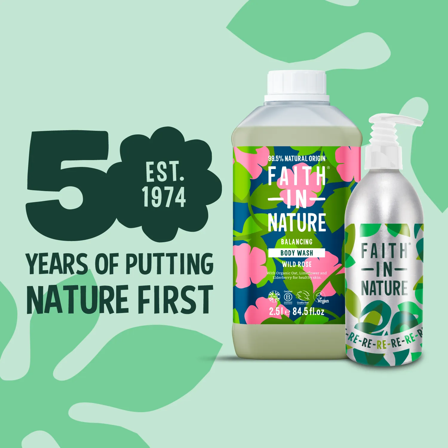 Faith in Nature Wild Rose douchegel 2,5L navulfles