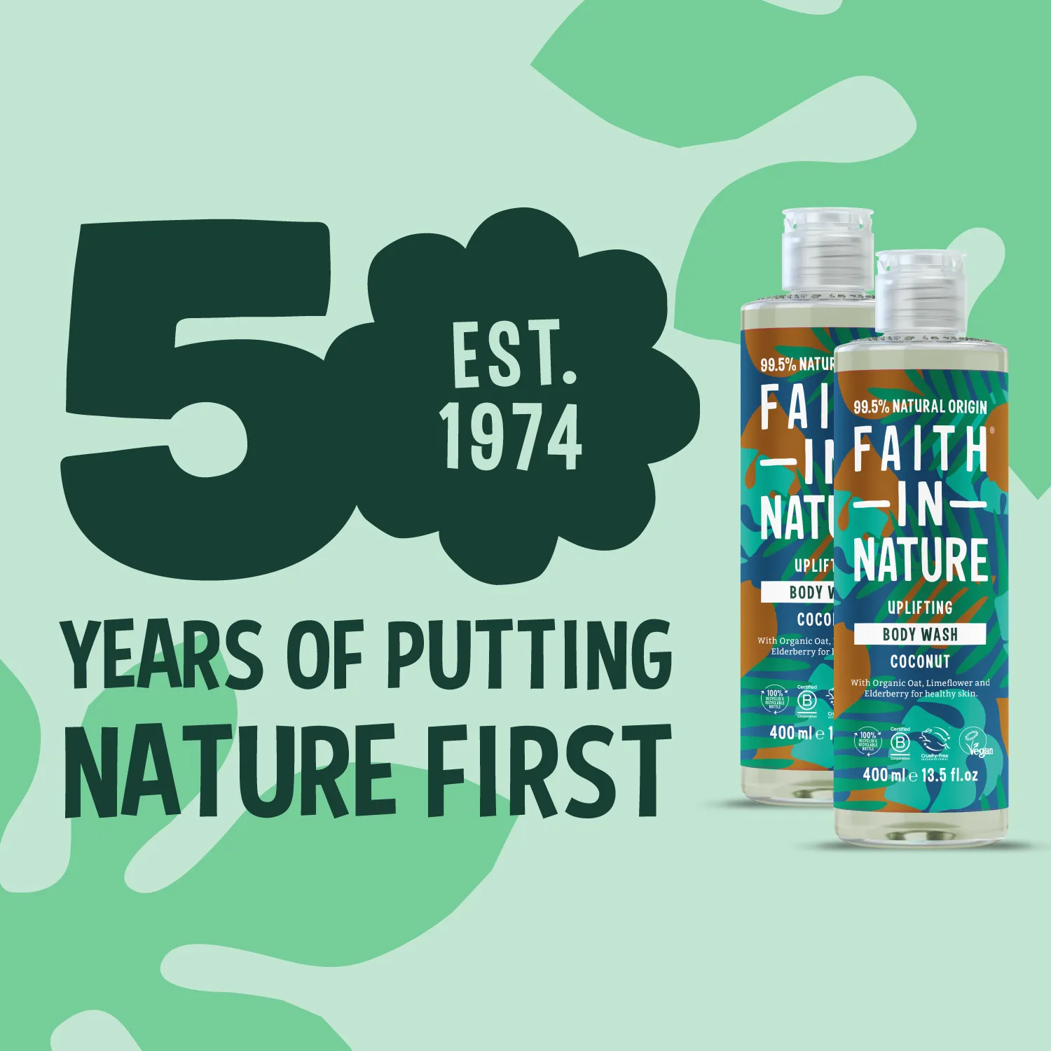 Faith in Nature Coconut douchegel 2x400ml hydraterend