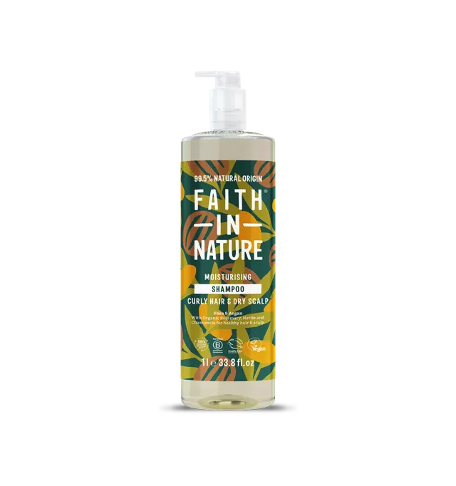 Faith in Nature Shea & Argan shampoo 1L krullen droog haar