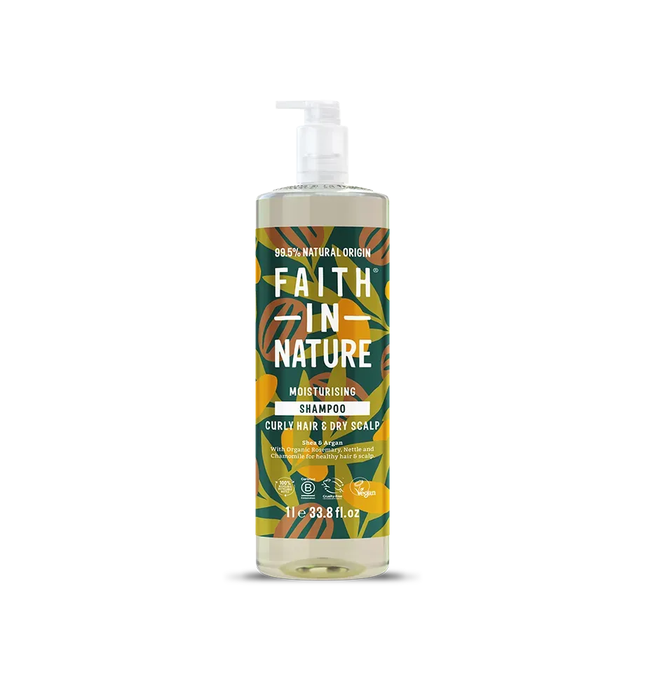Faith in Nature Shea & Argan shampoo 1L krullen droog haar
